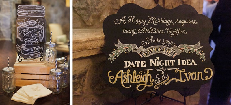 chalkboard date night idea sign for married couple