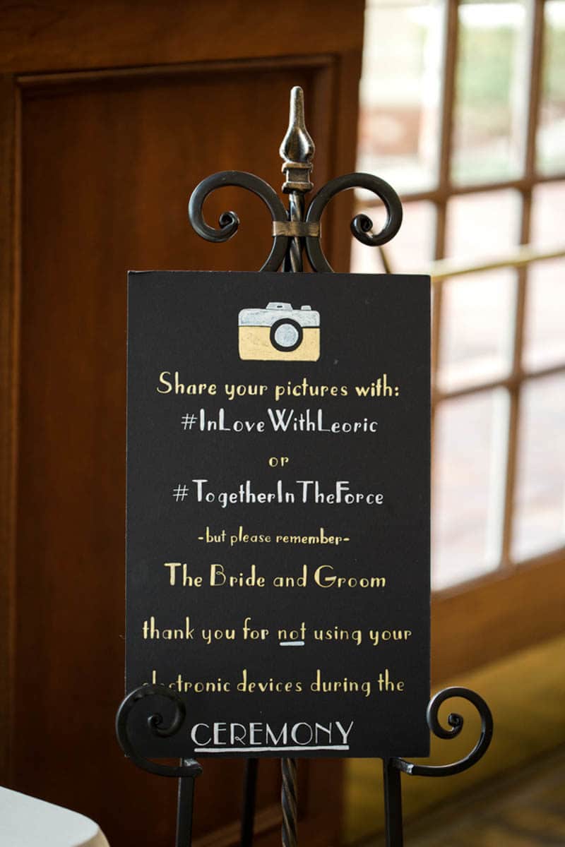 Wedding hashtag sign