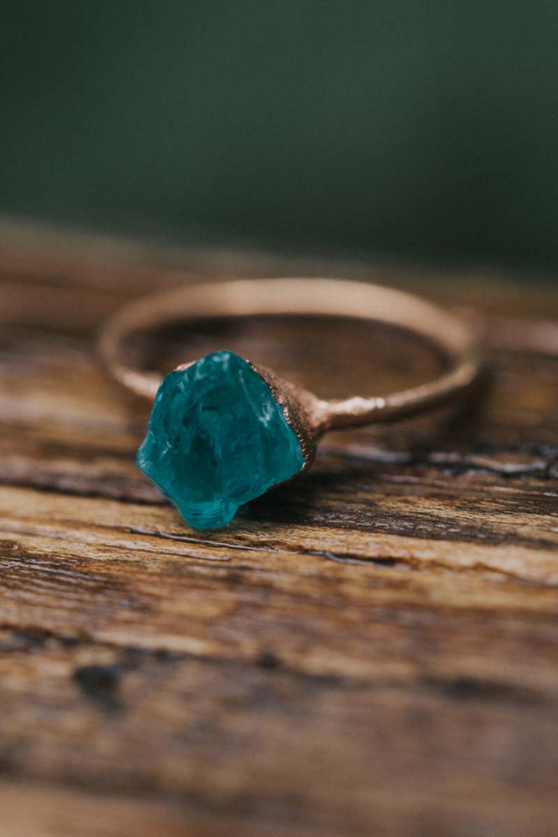 teal rock engagement ring