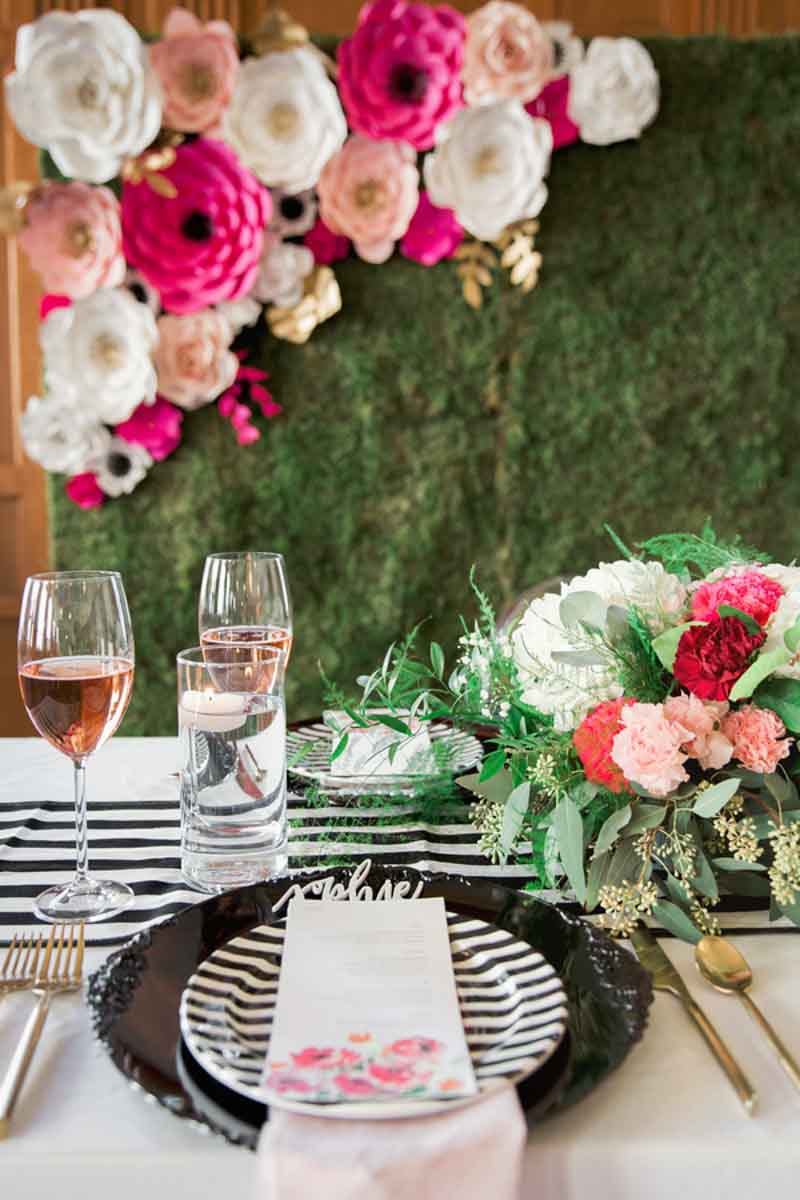 tablescape with black charger