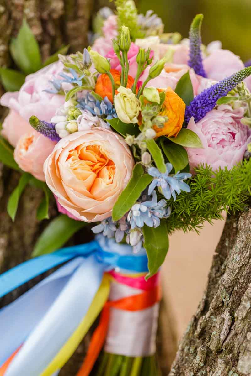 close up of colorful bouquet