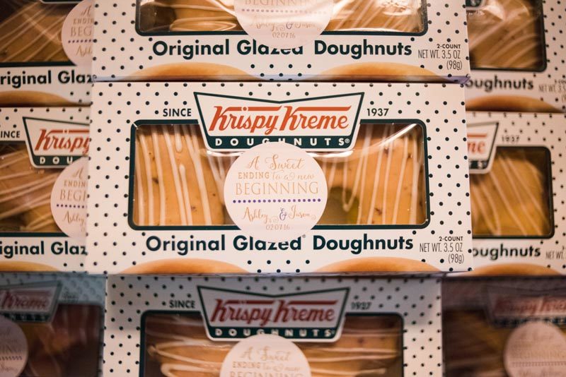 krispy kreme doughnut guest favors, great idea for Donuts in Your Wedding