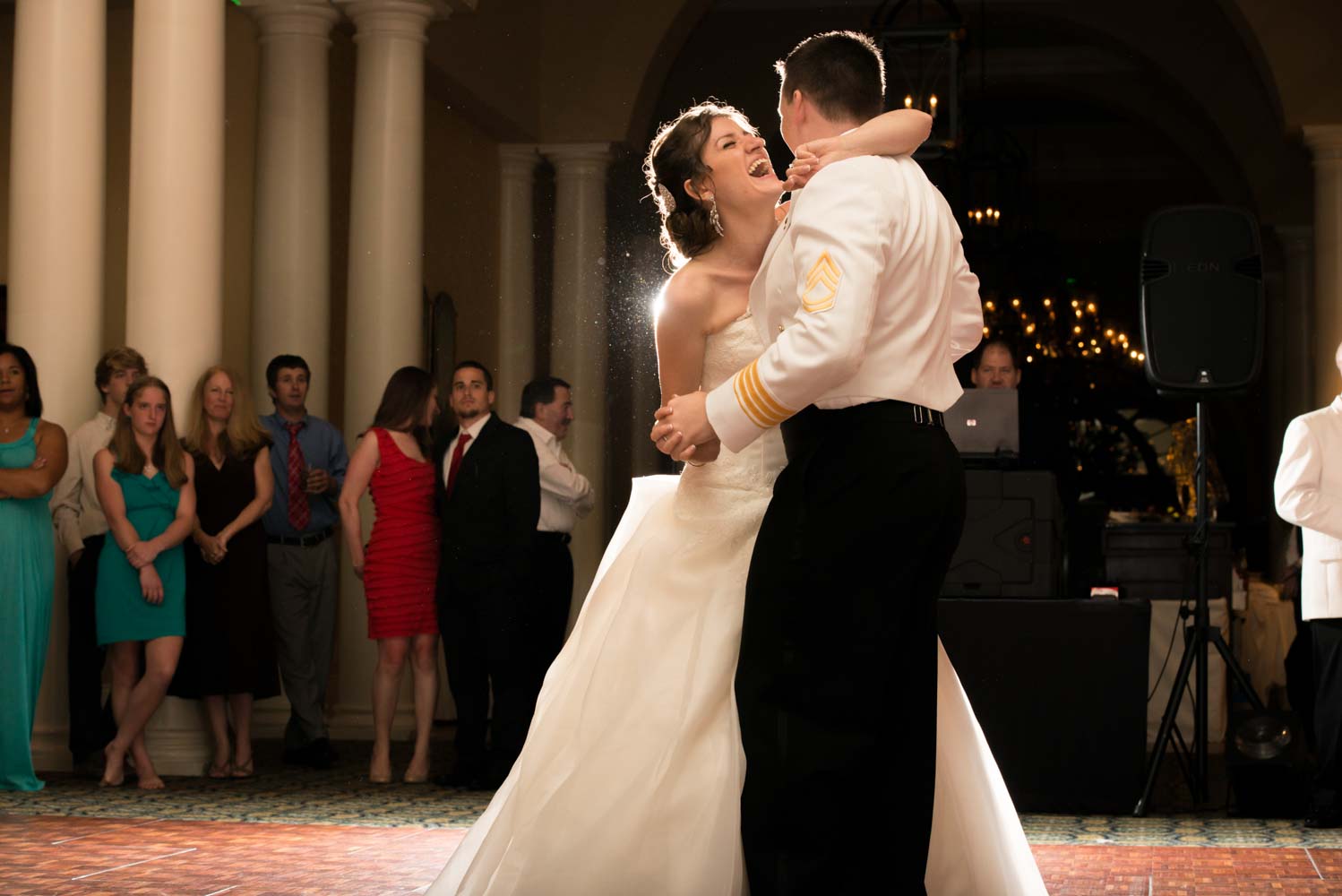 couple laughing during first dance
